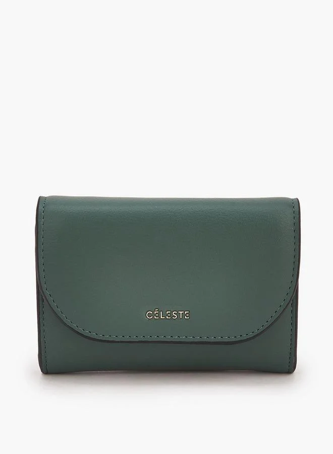 سيليست Solid Wallet with Button Closure